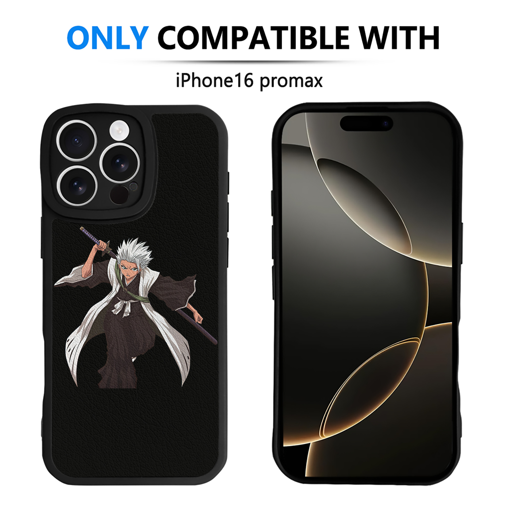（画像用） ブリーチ 日番谷冬獅郎（ひつがや とうしろう） BLEACH Hitsugaya Toushirou 【iPhone 16シリーズ対応】シリコンスマホケース（レザー調） 材質：シリコン